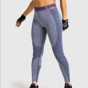 🔴Gymshark Flex Purple Logo Spellout Leggings Size Large